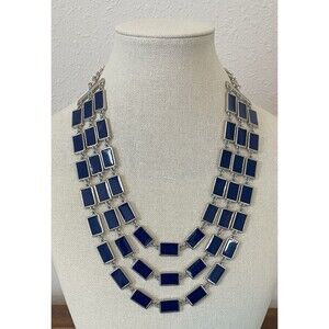 Charming Charlie Blue Silvertone Statement Necklace For Women Elegant  Fashion